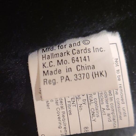 Hallmark Midnight The Black Halloween Cat 10" Orange Satin Bow Plush Green Eyes - Picture 3 of 3